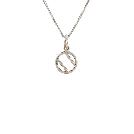 Sterling Silver Pendant Over Eaters Anonymous (OA) Symbol, Small Size