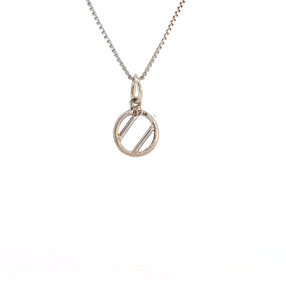 Sterling Silver Pendant Over Eaters Anonymous (OA) Symbol, Small Size