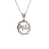 Sterling Silver Pendant, Narcotics Anonymous NA Initials in a Basket Weave Circle, Medium Size