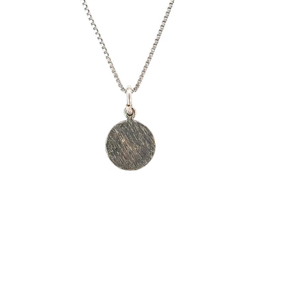 Sterling Silver Pendant, "Narcotics Anonymous" Initials in Solid Textured Coin Style Circle, Small Size