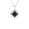 Narcotics Anonymous (NA) Symbol in Black Enamel Inlay & Sterling Silver Pendant