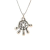 Sterling Silver Pendant, Hamsa, the Universal Sign of Protection, Narcotics Anonymous NA Recovery Symbol in the Center