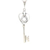 Sterling Silver Pendant, Old Style Heart Shaped Key with Narcotics Anonymous NA Symbol, Large Size