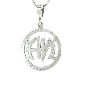 Sterling Silver Pendant, Narcotics Anonymous NA Initials in a Heavy Style Circle