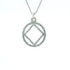 Sterling Silver Pendant, Narcotics Anonymous NA Textured Symbol Medium Size