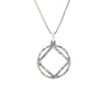 Sterling Silver Pendant, Narcotics Anonymous NA Hammered Symbol Medium Size