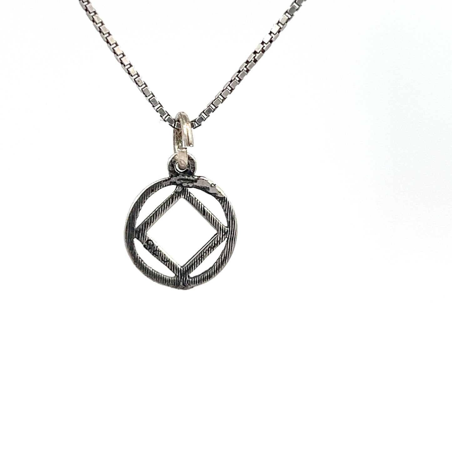 Sterling Silver Pendant, Narcotics Anonymous NA Symbol, Medium Size