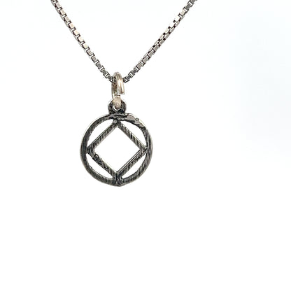 Sterling Silver Pendant, Narcotics Anonymous NA Symbol, Medium Size