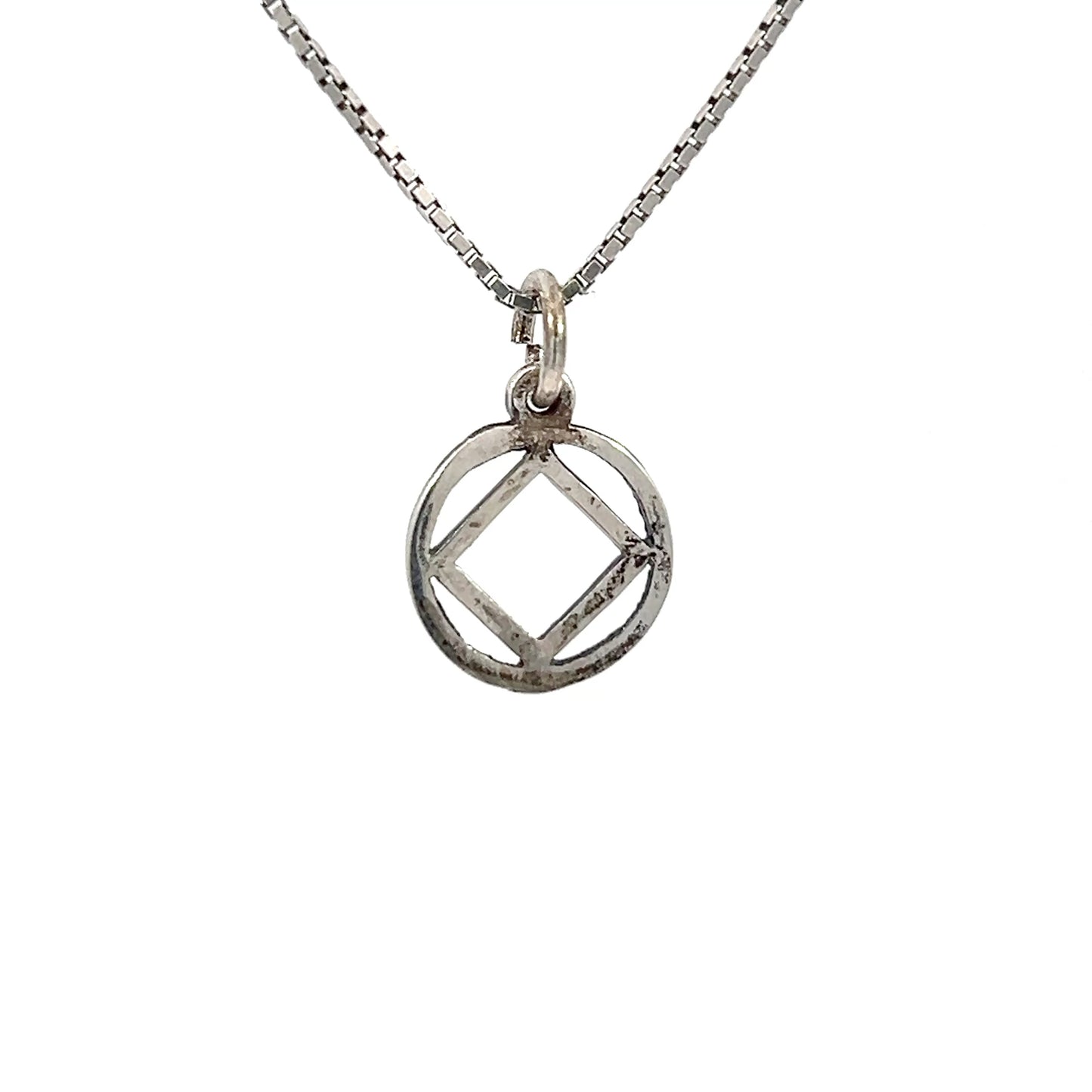 Sterling Silver Pendant, Narcotics Anonymous NA Symbol, Medium Size
