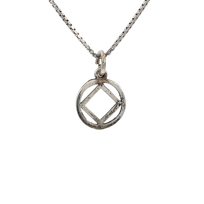 Sterling Silver Pendant, Narcotics Anonymous NA Symbol, Medium Size
