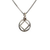 Sterling Silver Pendant, Narcotics Anonymous NA Symbol, Medium Size