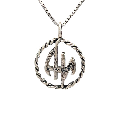 Sterling Silver Pendant, Narcotics Anonymous NA Initials in a Twist Wire Style Circle Medium Size