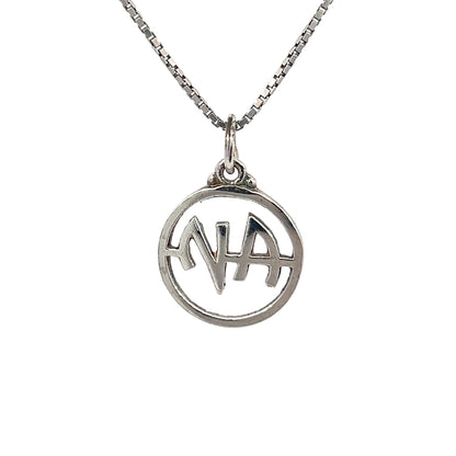 Sterling Silver Pendant, "NA " Initials, Medium Size