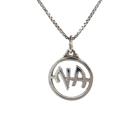 Sterling Silver Pendant, "NA " Initials, Medium Size