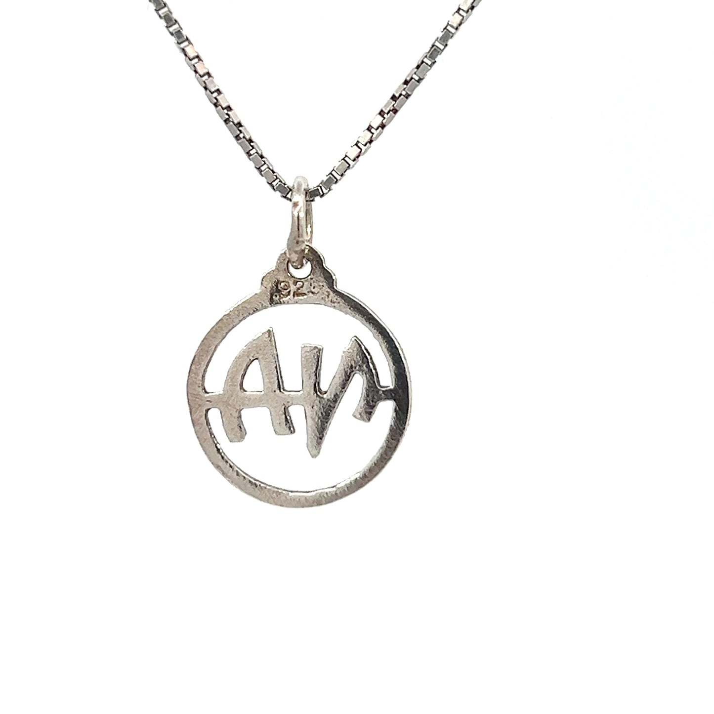 Sterling Silver Pendant, "NA " Initials, Medium Size