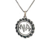 Sterling Silver Pendant, Narcotics Anonymous NA Initials in a Rope Style Circle