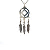 Sterling Silver Pendant, Narcotics Anonymous NA Symbol with 3 Feathers, Medium/Large Size