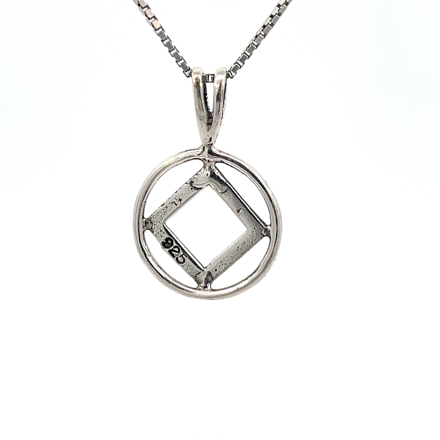 Sterling Silver Pendant, Narcotics Anonymous NA Symbol, Medium Size