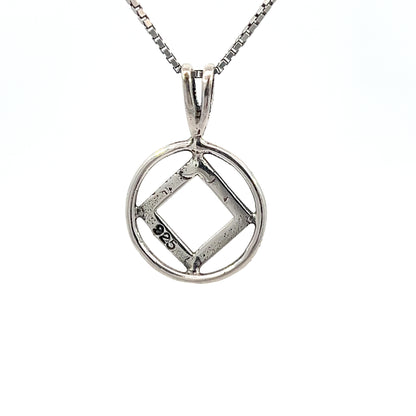 Sterling Silver Pendant, Narcotics Anonymous NA Symbol, Medium Size