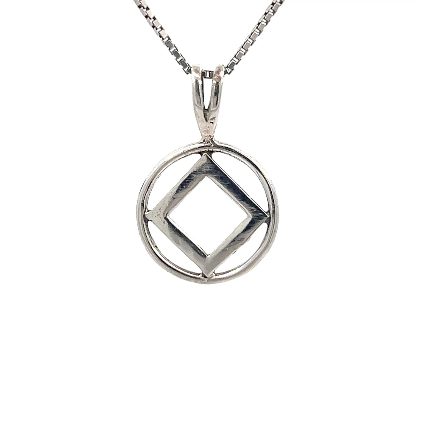 Sterling Silver Pendant, Narcotics Anonymous NA Symbol, Medium Size