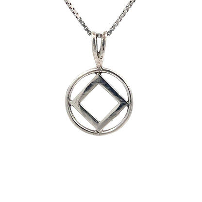 Sterling Silver Pendant, Narcotics Anonymous NA Symbol, Medium Size