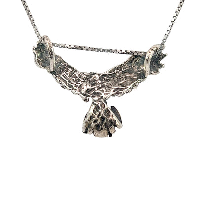 Sterling Silver Pendant, Narcotics Anonymous NA Symbol on the Tail Feathers of an Open Winged Eagle