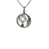 Sterling Silver, Moon and Star Pendant with Narcotics Anonymous NA Symbol, Medium Size
