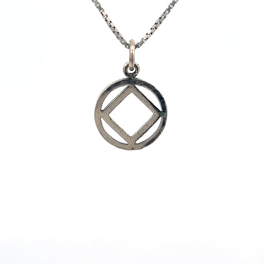 Sterling Silver Pendant, Narcotics Anonymous NA Symbol, Medium Size