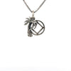 Sterling Silver Pendant, Palm Tree with Narcotics Anonymous NA Symbol, Medium Size