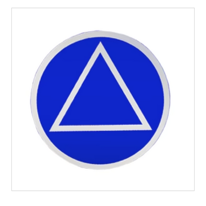 1-1/2" Round Alcoholics Anonymous AA Recovery Symbol Sticker, Available in 6 Colors