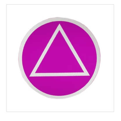 1-1/2" Round Alcoholics Anonymous AA Recovery Symbol Sticker, Available in 6 Colors
