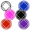Set of 12 1-1/2; RS4 Round; NA Symbol Recovery Stickers, All 6 Different Colors