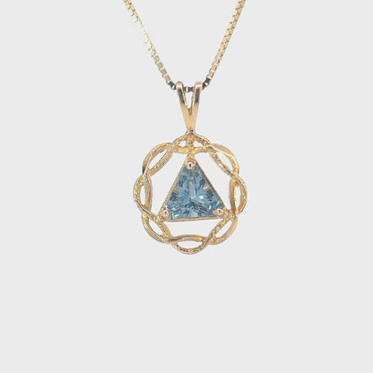 14k Gold Pendant, Medium Size, Basket Weave Style, Available in 12 Different Birthstones