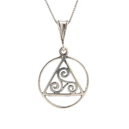 Sterling Silver , Alcoholics Anonymous AA Smooth with Celtic Symbol Medium Size