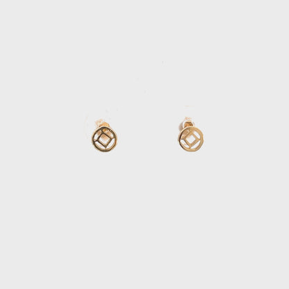 14k Gold Earrings, Narcotics Anonymous NA Symbol Small Stud