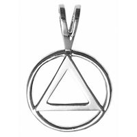 Sterling Silver Pendant, Alcoholics Anonymous AA Symbol, Medium Size