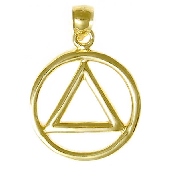 14k Gold Pendant Heavy Wire Style Alcoholics Anonymous AA