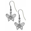 Sterling Silver Earrings, Narcotics Anonymous NA Symbol on a Small Beautiful Butterfly
