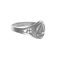 Sterling Silver Ring with Alcoholics Anonymous AA Symbol on a Filigree Style Band