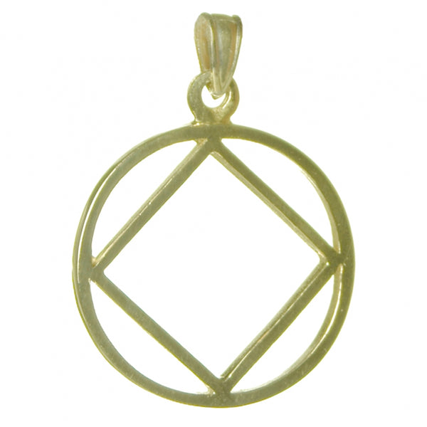 14k Gold Pendant, Narcotics Anonymous NA Symbol, Thick Style, Large Size