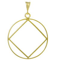 14k Gold Pendant, Narcotics Anonymous NA Symbol, Extra Large Size