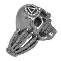 Sterling Silver Ring Alcoholics Anonymous AA Mens Skull