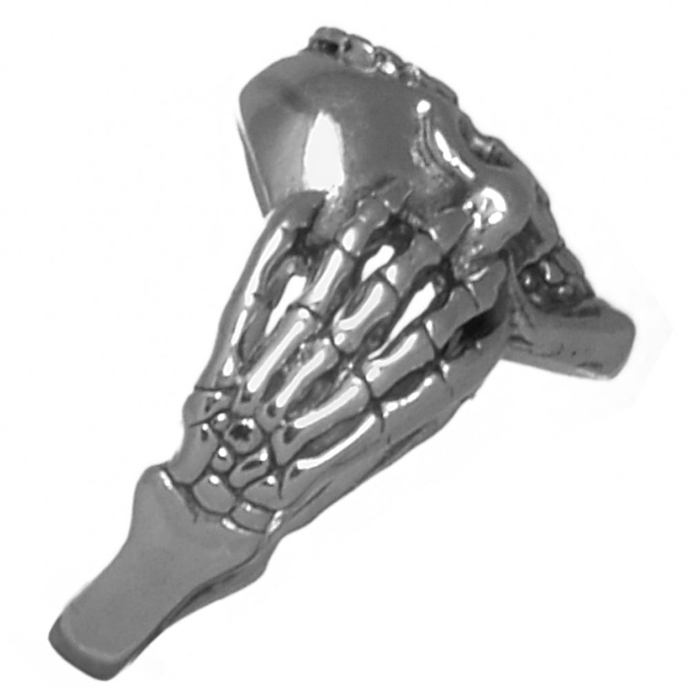 Sterling Silver Ring Alcoholics Anonymous AA Mens Skull