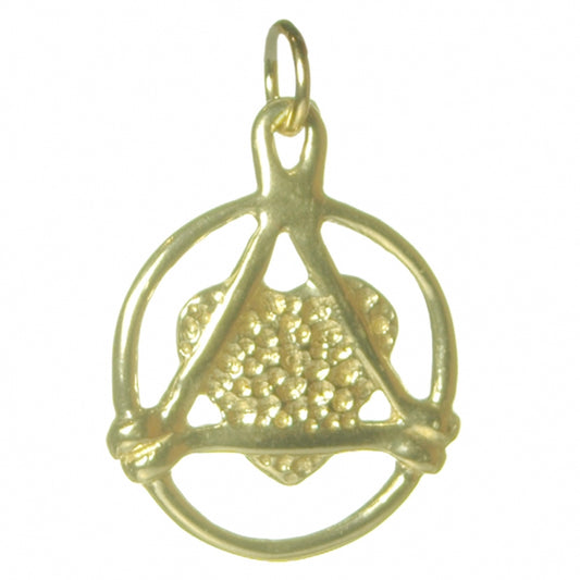 14k Gold Pendant, Love & Service, Medium Size