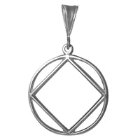 Sterling Silver Pendant, Narcotics Anonymous NA Symbol in a Smooth Wire Style