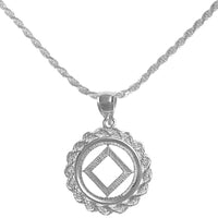 Set of Narcotics Anonymous NA Symbol #482 Pendant  with #215 Rope Chain, $67-$79, Chain Available in 3 Different Lengths