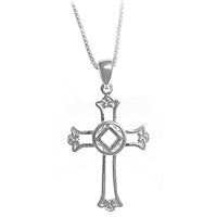 Set of Narcotics Anonymous NA Symbol #551 Cross Pendant  with #212 Medium Box Chain, $36-$42, Chain Available in 3 Different Lengths