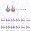 Sterling Silver Earrings, Alcoholics Anonymous AA Symbol Heart, Available in 12 Different 5mm Cubic Zirconia Triangle Birthstones