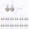 Sterling Silver Earrings, Alcoholics Anonymous AA Symbol Heart, Available in 12 Different 5mm Cubic Zirconia Triangle Birthstones