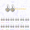 Sterling Silver Earrings, Alcoholics Anonymous AA Symbol Heart, Available in 12 Different 5mm Cubic Zirconia Triangle Birthstones